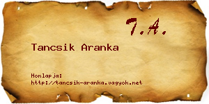 Tancsik Aranka névjegykártya